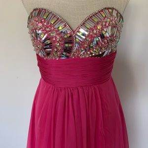 Camille La Vie Fuchsia Long Formal Pageant/Prom Gown